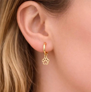 Pendientes de Aro con Forma de Pata de Perro, Chapados en Oro de 18K sobre Plata de Ley 925, Joyería Colgante con Forma de Animal, Unisex, para Uso Diario, Regalo para Ella - Product Image 4