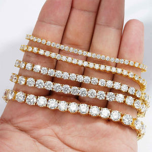 Pulsera de tenis de lujo con moissanita, chapada en rodio, estilo hip hop, color D, VVS, plata de ley 925 para mujer, ideal para fiestas. - Product Image 2