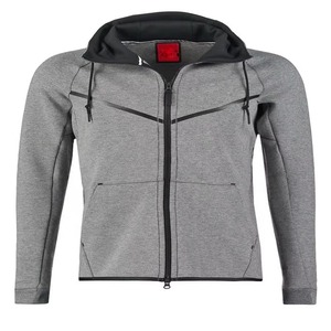 Tech Fleece Zip Up Hoodie Mens Chevron Funnel Neck Bonded Knit Hooded Sweatshirt Jacket Athleisure 4 Colors OEM Bulk - Product Image 4