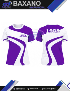 Camiseta de Mujer de la Hermandad NCNW, con Estampado Geométrico Morado y Blanco, Manga Corta, Corte Regular, 100% Algodón Transpirable, con Letras Griegas - Product Image 6