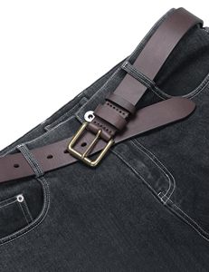 Ceinture pour homme en cuir de vachette, boucle en alliage de haute qualité, ceintures en cuir véritable avec boucle à ardillon, durable, moulage monobloc - Product Image 6