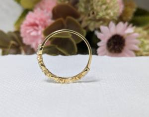 Bague de fiançailles et de mariage de luxe en or jaune massif 14 carats avec moissanite taille marquise 1 carat couleur D VVS, sertie à griffes, demi-éternité, cadeau d'anniversaire - Product Image 2