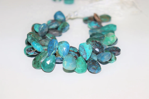 Cuentas facetadas en forma de pera de crisocola de 12x15mm, Briolette de corte lateral de 8 pulgadas para fabricación de joyas - Product Image 4