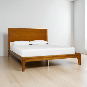 OEM/ODM, venta al por mayor, marco de cama de plataforma de madera maciza de acacia, estilo de carpintería japonesa, Base de cama de tamaño Queen de madera, fácil montaje, sin herramientas - Product Image 1