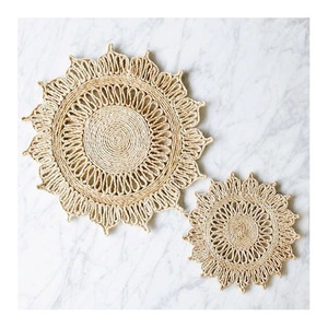 Decorative Classic Bamboo <b>Heat</b> Resistant <b>Coaster</b> Handwoven Table Setting Accessory for Weddings - Product Image 6