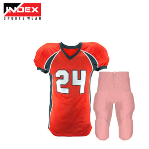 Conjunto de Uniforme de Fútbol Americano para Hombre INDEX SPORTSWEAR, Sublimado, Cuello en V, Manga Corta, Azul Marino y Amarillo, Malla 14 - Product Image 3