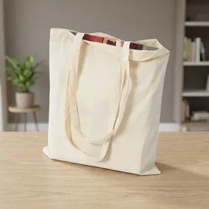 Durable Luxury Cotton <b>Fabric</b> <b>Bags</b> with Strong Handles Large Capacity for Daily Shopping Trade Shows Exhibitions Promotional Use - Product Image 1