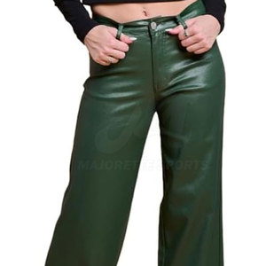 Pantalons en cuir pour femmes, coupe slim, taille haute, en cuir véritable doux, tendance, à vendre - Product Image 3