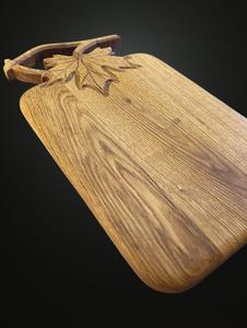 Tabla de cortar de madera de acacia con diseño de hoja de arce, superficie lisa y gruesa, duradera, apta para alimentos, bandeja de servir para cocina - Product Image 3