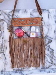 Nuevo Bolso Transparente con Flecos, Elegante Bolso de Cuero Tallado a Mano, Bolsos de Cuero Multiusos para Mujer - Product Image 4