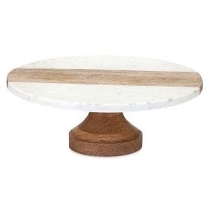 Quality Design <b>Marble</b> <b>Cake</b> <b>Stand</b> With Wooden Base <b>Marble</b> and Wood <b>Cake</b> <b>Stand</b> With <b>Cake</b> Platter at Factory Wholesale Price - Product Image 3