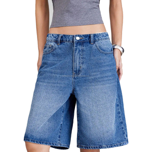 American Retro Style Five-Piece Denim Shorts for Women Summer Spring 2025 Collection High Waisted Loose-Fitting Slimming - Product Image 1