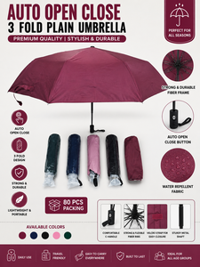 Paraguas Promocional Plegable de 3 Secciones, Mono Plateado Premium, Impermeable, Protección UV, Resistente al Viento, Ligero, Apertura Automática - Product Image 6