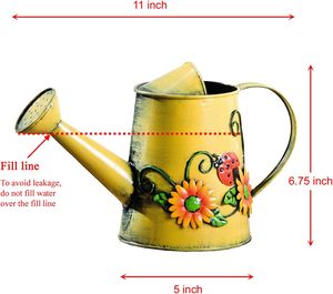 Regadera Decorativa de Metal con Forma de Girasol y Mariquita, Maceta para Plantas de Interior y Exterior, Jardinera Rústica, Decoración para el Hogar, Regalo - Product Image 6