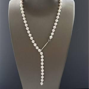 Collier de perles d'eau douce Zhuji 8-9 mm, pierre précieuse extrêmement résistante, crochet en argent S925, longueur réglable - Product Image 4