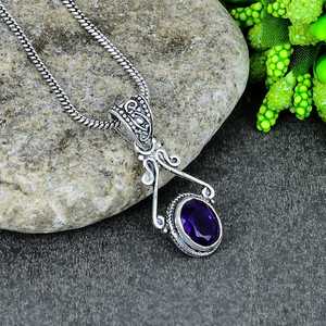 Colgante de Plata de Ley 925 con Zafiro Azul, Bisel Hecho a Mano, Joyería con Piedras Preciosas, Regalo Elegante y Lujoso para Mujer - Product Image 2