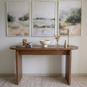 Table console en bois de chêne massif, style scandinave minimaliste, moderne, pour salon, entrée, hôtel, base à pieds robustes, meubles MT, garantie 3 ans - Product Image 3