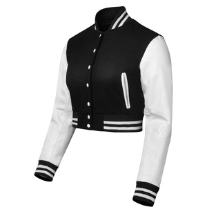 Veste universitaire personnalisée pour femme, style crop top, mode urbaine, baseball, lettrage, service d'échantillonnage disponible, approvisionnement en gros - Product Image 4