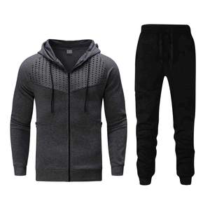<b>Pink</b> Men's Plus Size 100% Cotton Solid Winter 2 in 1 Tracksuit <b>Set</b> Hooded Sweatshirt Jogger Pants Fleece Casual <b>Gym</b> Outfit - Product Image 2
