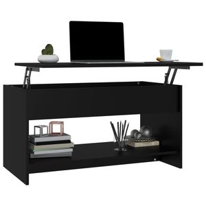 Tavolino nero in legno ingegnerizzato 40.2 "x 19.7" x 20.7 "dimensioni - Product Image 4