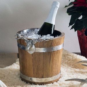 Cubo de Hielo Rústico de Lujo de Acero Inoxidable con Asa de Cabeza de Ciervo para Vino, Cubeta para Bebidas para Fiestas, Decorativo Hecho a Mano - Product Image 1