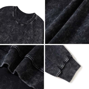 เสื้อสเวตเชิ้ตผู้ชายสไตล์วินเทจสีดำฟอกยีนส์ ผ้าฝ้าย 100% ทรงลำลองปักลายรักษ์โลก เหมาะสำหรับกิจกรรมกลางแจ้งในฤดูใบไม้ร่วง - Product Image 6