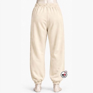Pantalon Harem Beige Homme Taille Élastique Cordon de Serrage Poches Latérales Coton Tricoté Logo Personnalisé Respirant Mi-Épais Décontracté Automne - Product Image 3