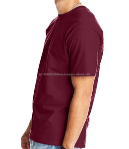<b>Plain</b> Maroon Color O-Neck Round High Quality Cropped Boxy Fit Men <b>T</b>-<b>shirt</b> Casual <b>Oversize</b> <b>T</b> <b>shirt</b> Box Fit Breathable Tees <b>Shirts</b> - Product Image 2