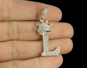 Colgante con Letra Inicial L, Diamante Simulado Redondo de 2 Quilates, Chapado en Oro Amarillo de 14k, Lujoso para Mujer, Plata 925 - Product Image 3