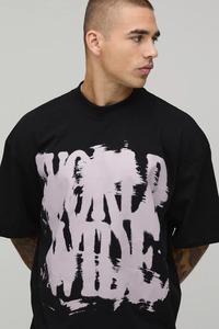 เสื้อยืดผู้ชายทรงบ็อกซี่โอเวอร์ไซส์ แขนเสื้อแบบดรอปโชว์เดอร์ ปักลายกราฟิก ผ้าฝ้าย แขนสั้น สไตล์ลำลอง สตรีทแวร์ ทรงหลวม - Product Image 2