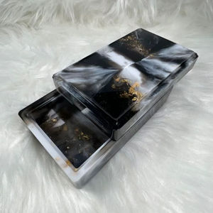 กล่องเครื่องประดับเรซิ่นทำมือ ปรับแต่งได้ ตกแต่งด้วยงานฝีมือ หลายชั้น หมุนได้ ใช้เก็บของได้หลากหลาย สำหรับเก็บของที่ระลึก ของขวัญแต่งงาน อินเดีย - Product Image 1