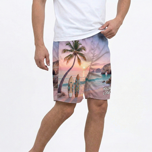 Short de bain pour homme en maille respirante légère à séchage rapide imprimé par sublimation 100% polyester, sexy, pour la plage et la natation - Product Image 2