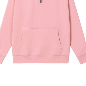 Pull à demi-zip en molleton 100% coton, surdimensionné, à manches longues, tricoté à la main, respirant - Product Image 4