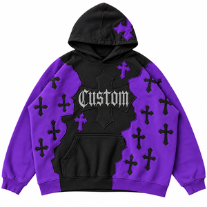 Sweat-shirt à capuche gothique personnalisé unisexe, surdimensionné, en polyester écologique, en tissu éponge français, avec poche, pour l'hiver - Product Image 1