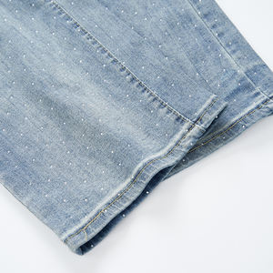 Jeans de mezclilla rasgados de moda para mujer, servicio OEM de marca privada personalizado con producción de alta calidad y tela suave - Product Image 3
