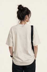 เสื้อยืดผู้หญิงฤดูร้อน สีกรมท่า ผ้าฝ้ายนุ่ม สวมใส่สบาย คอกลม ไหล่ตก แขนสั้น ระบายอากาศได้ดี คุณภาพสูง ปรับแต่งได้ ทรงหลวม - Product Image 2