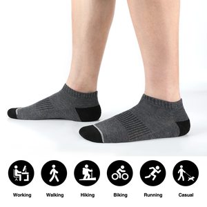Custom Size Men's Cotton Casual Crew Sport Dress <b>Socks</b> Breathable Anti-Bacterial Eco-Friendly Solid Color Short - Product Image 3