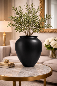 Elegante Florero de Hierro con Acabado Negro, Hecho a Mano, Decorativo, para Centro de Mesa de Sala de Estar y Decoración de Interiores del Hogar - Product Image 4