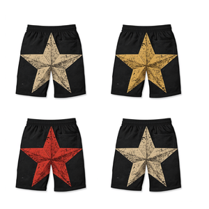 Pantalones Cortos con Estampado Gráfico de Estrellas Desgastadas de Alta Calidad para Hombre, Ropa Deportiva Informal de Calle - Product Image 1