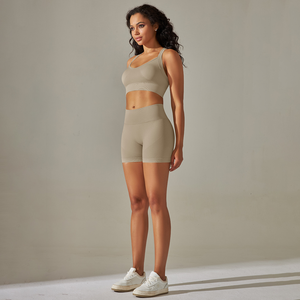 Conjunto Deportivo Sin Costuras para Mujer, Sujetador Deportivo Cruzado, Shorts de Cintura Alta con Efecto Levanta Glúteos, Ropa de Gimnasio y Yoga para Damas - Product Image 2