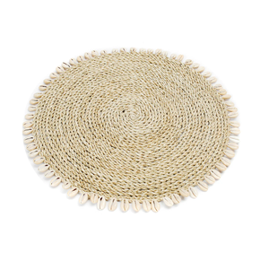 Seagrass Wickerwork Placemats <b>Round</b> Hand-Woven <b>Table</b> <b>Mats</b> Natural Straw Chargers for Elegant Event Decoration - Product Image 1