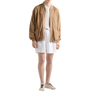 New arrival Men's Cowhide Suede Bomber <b>Jacket</b> Luxury Oversized Zip Up Leather <b>Jacket</b> OEM Private Label leather good manufacture - Product Image 2