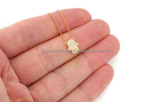 Trendy Unique Design Luxury Unisex Trendy Fashion 10K <b>Solid</b> <b>Gold</b> Custom Iced Hamsa Hand Moissanite Diamond <b>Pendant</b> Birthday - Product Image 3