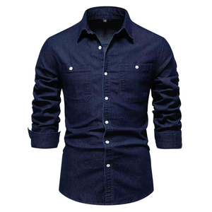 Chemise en jean pour homme de haute qualité, manches longues, style décontracté, tissu en coton respirant, design boutonné, parfaite pour les hommes, vente chaude 2026 - Product Image 4