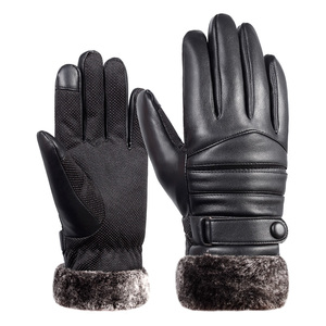 Gants de moto en cuir de chèvre imperméables pour l'hiver, gants de moto à doigts entiers, chauds, avec protection en carbone, compatibles avec les écrans tactiles, unisexes, légers - Product Image 4