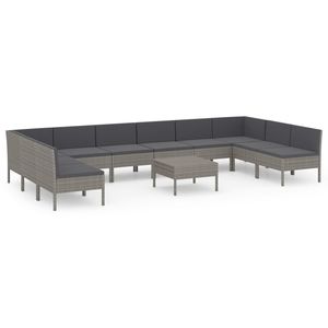 Conjunto de Muebles de Jardín de Ratán PE Gris con Acero con Recubrimiento en Polvo y Poliéster, Colección de Muebles Duraderos para Exteriores - Product Image 2