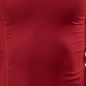Camiseta Deportiva de Compresión de Manga Corta Roja para Hombre, Corte Ajustado, Secado Rápido, Cuello Redondo, Tejido Deportivo de Poliéster - Product Image 2