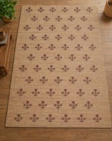Tapis rectangulaire en jute à motif floral, tissage plat bohème, écologique, pour salon, nettoyage localisé, fin, 0,2-0,4 po