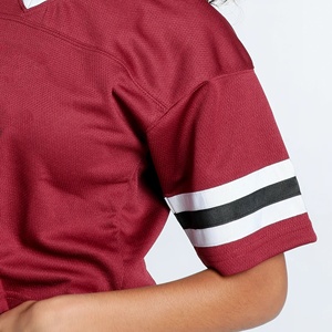 Men's <b>Red</b> Baseball Jersey <b>Crop</b> <b>Top</b> Short Sleeve Mesh V-Neck Customized Team Name T-Strap Breathable Quick Dry Loose Fit Adult - Product Image 3