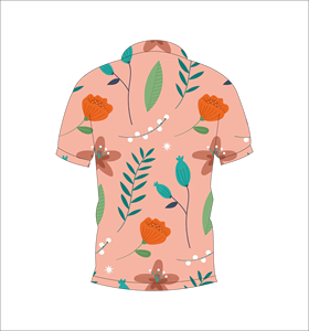 เสื้อโปโลพิมพ์ลายดอกไม้เขตร้อนแบบกำหนดเอง แขนสั้น สวมใส่สบาย เหมาะสำหรับกอล์ฟ เทนนิส ชุดทีมฤดูร้อน - Product Image 3